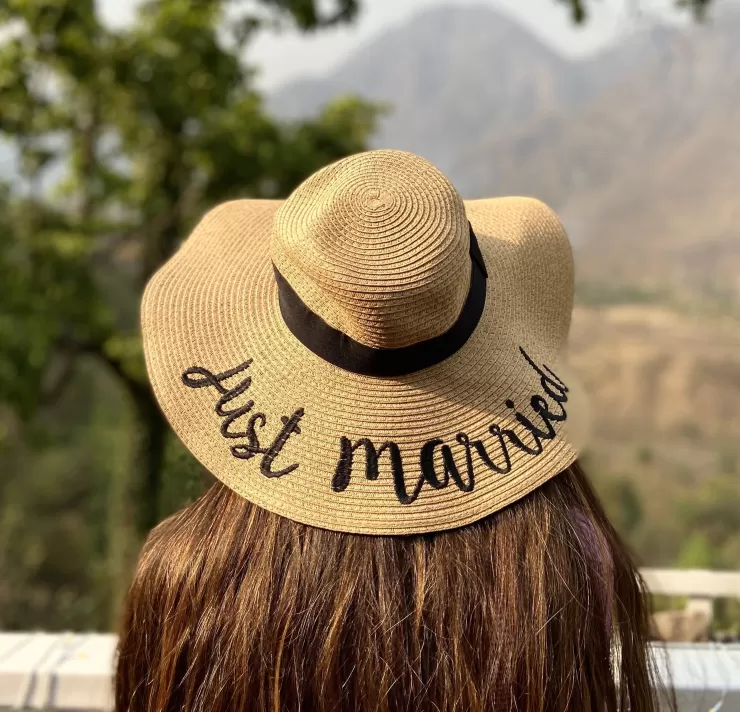 Jute Hats^Alamode By Akanksha Just Married Straw Hat - Brown