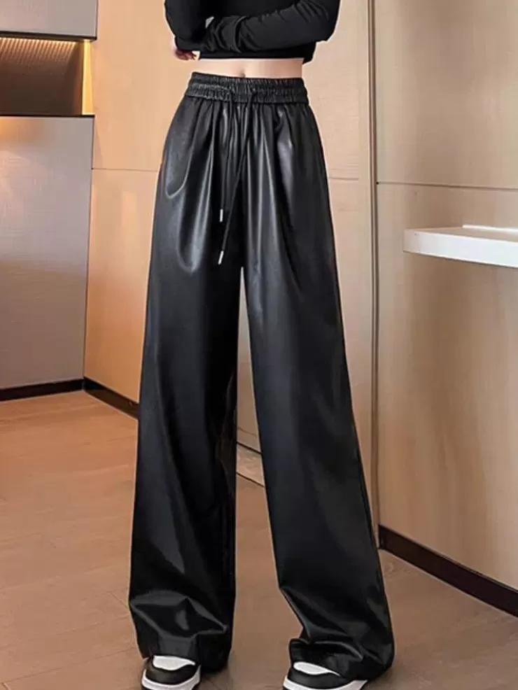 Winter Wear | Leather Pants^Alamode By Akanksha Kemberly Wide Leg Leather Pants