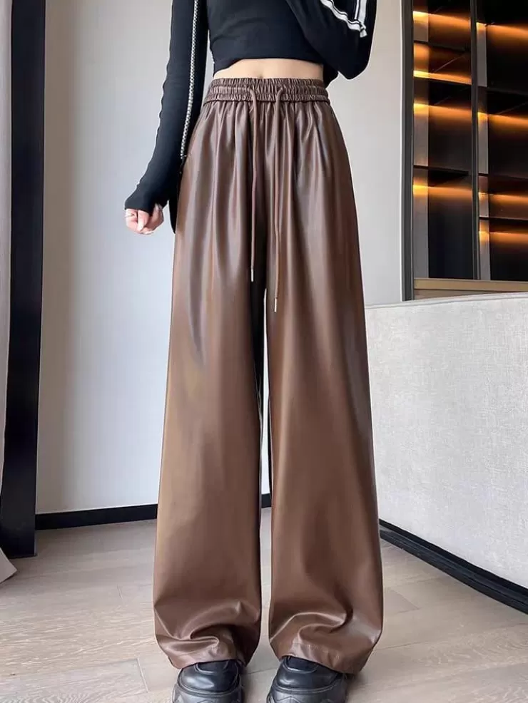 Winter Wear | Leather Pants^Alamode By Akanksha Kemberly Wide Leg Leather Pants