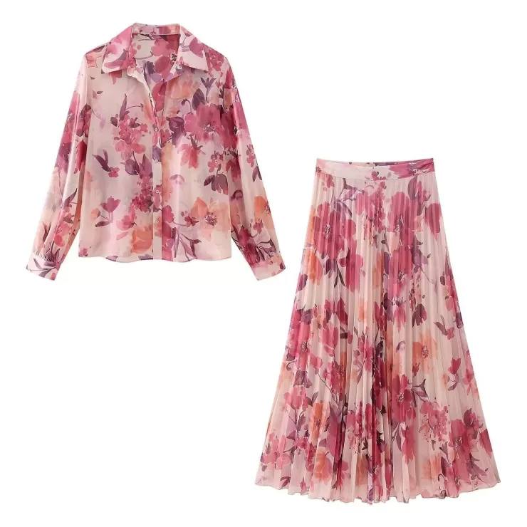 Summer Co-Ords | Co-Ords^Alamode By Akanksha Kipsy Summer Floral Pleated Coord