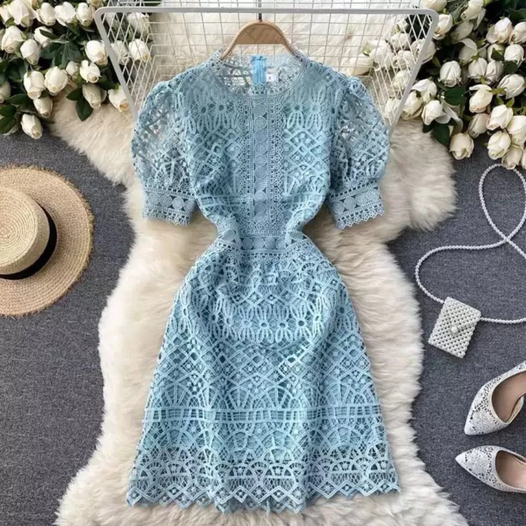 Blue Dresses^Alamode By Akanksha Latea Crochet Dress