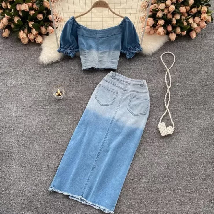 Co-Ords | Summer Co-Ords^Alamode By Akanksha Laurel Denim Coord Set