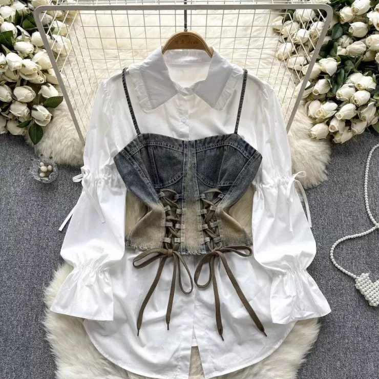 Winter Wear | White Tops^Alamode By Akanksha Lea Luxury Corset Top With Shirt