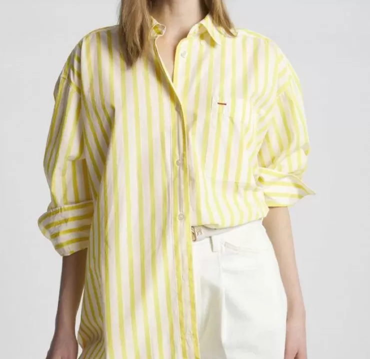 Summer Tops | Pink Tops^Alamode By Akanksha Lotus Striped Summer Oversized Shirt