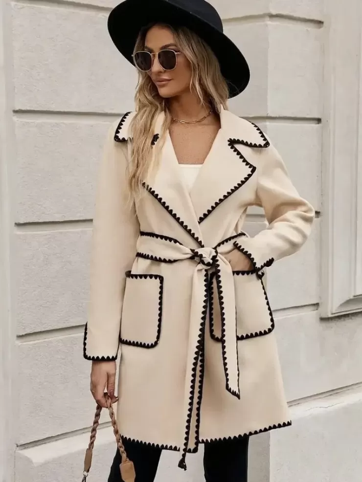 Jackets And Coats | Jackets^Alamode By Akanksha Luna Oversized Woolen Long Overcoat Beige