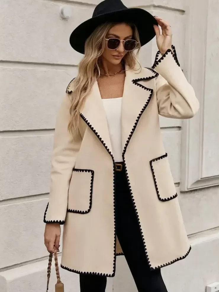 Jackets And Coats | Jackets^Alamode By Akanksha Luna Oversized Woolen Long Overcoat Beige