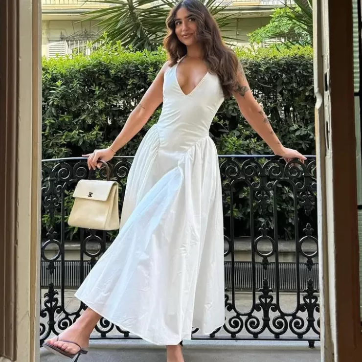 Summer Dresses | Brown Dresses^Alamode By Akanksha Maira Drop Waist Midi Dress In White