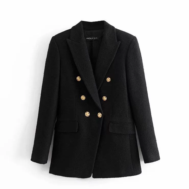 Winter Wear | Jackets And Coats^Alamode By Akanksha Malota Statement Tweed Blazer In Black