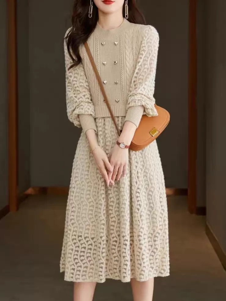 Midi Dresses | Winter Dresses^Alamode By Akanksha Mariana Vintage Hollow Out Midi Dress