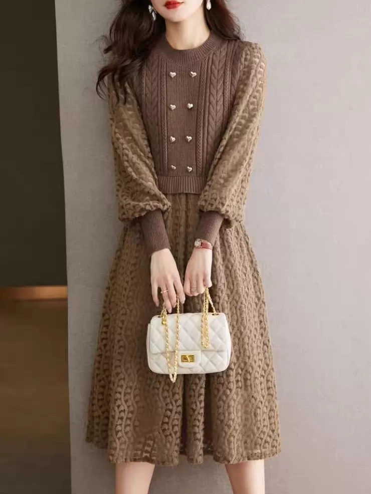 Midi Dresses | Winter Dresses^Alamode By Akanksha Mariana Vintage Hollow Out Midi Dress