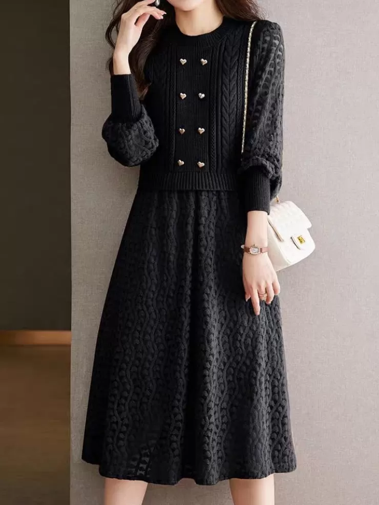 Midi Dresses | Winter Dresses^Alamode By Akanksha Mariana Vintage Hollow Out Midi Dress