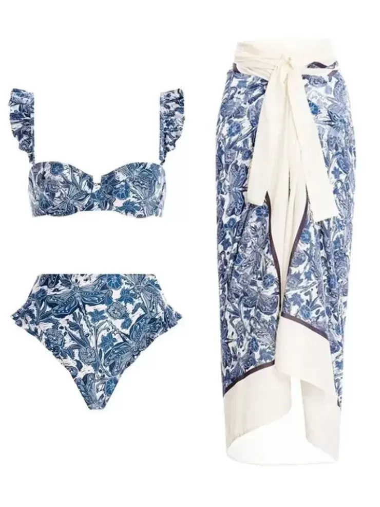 3 Piece Swimsuits | One Piece Swimsuits^Alamode By Akanksha Mary Bikini With Sarong