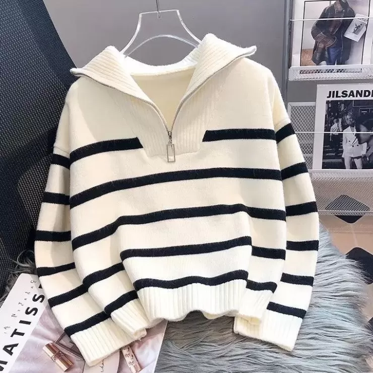 Sweaters | Winter Wear^Alamode By Akanksha Mastro Striped Statement Sweater