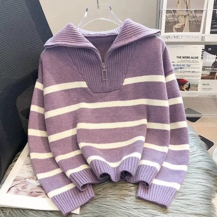 Sweaters | Winter Wear^Alamode By Akanksha Mastro Striped Statement Sweater