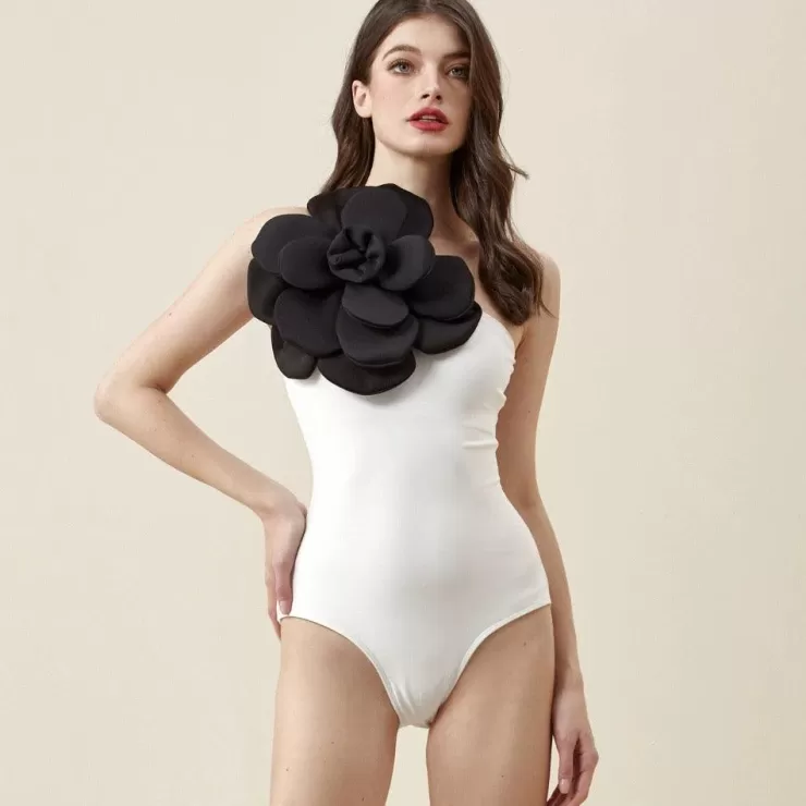 One Piece Swimsuits^Alamode By Akanksha Meeko Strapless Rosette Monokini