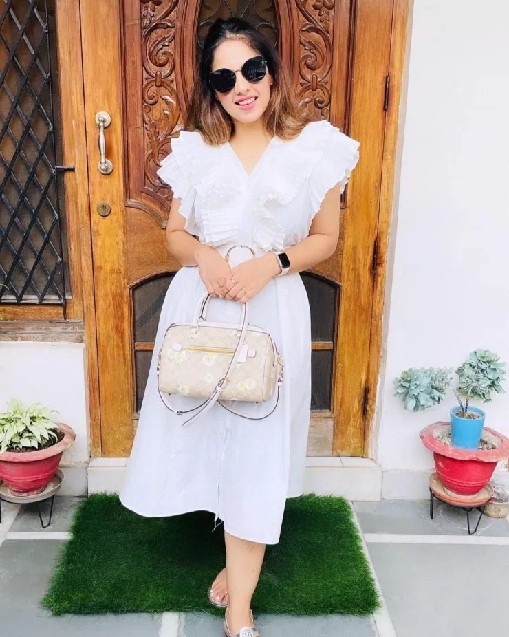 Winter Wear | White Dresses^Alamode By Akanksha Mimi Ruffled Cotton Dress