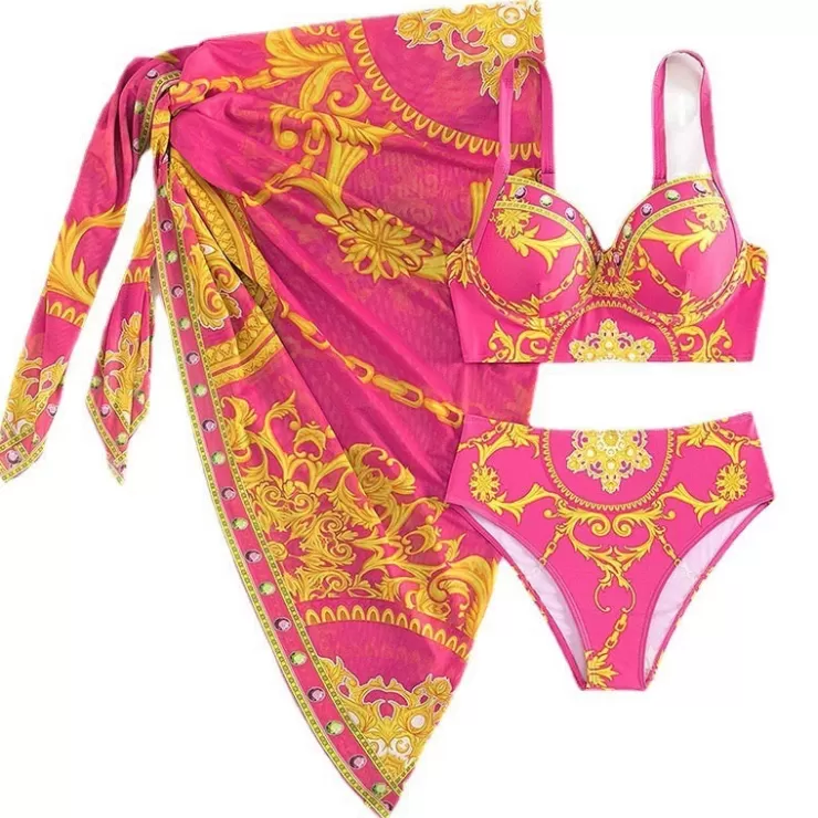 One Piece Swimsuits^Alamode By Akanksha Morocco Swimsuit With Sarong Skirt