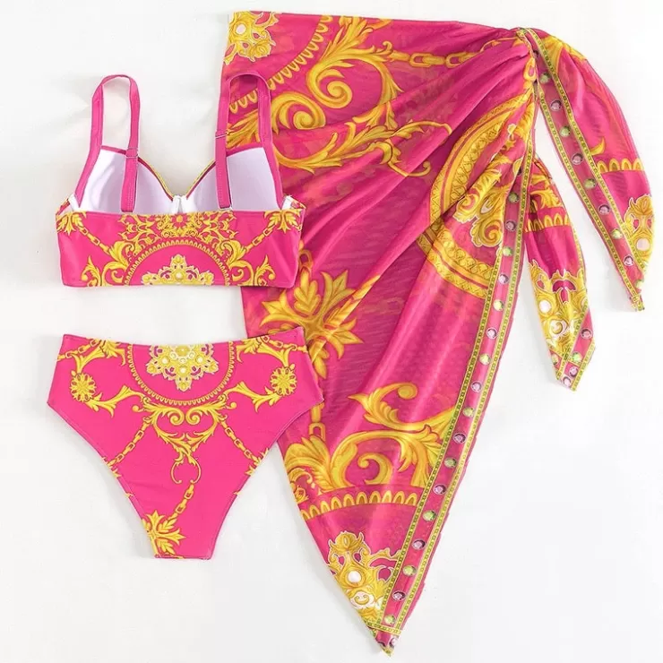 One Piece Swimsuits^Alamode By Akanksha Morocco Swimsuit With Sarong Skirt