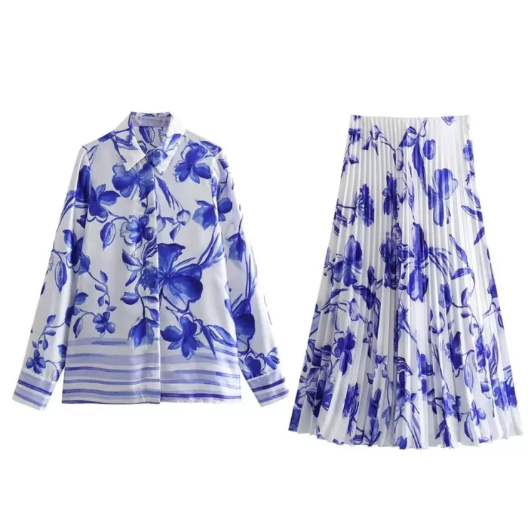 Summer Co-Ords | Co-Ords^Alamode By Akanksha Mykonos Summer Floral Pleated Coord