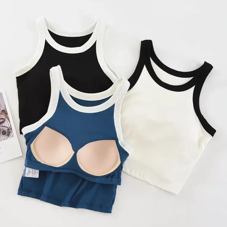 Summer Tops | White Tops^Alamode By Akanksha Nikki Tank Tops With Inbuilt Bra