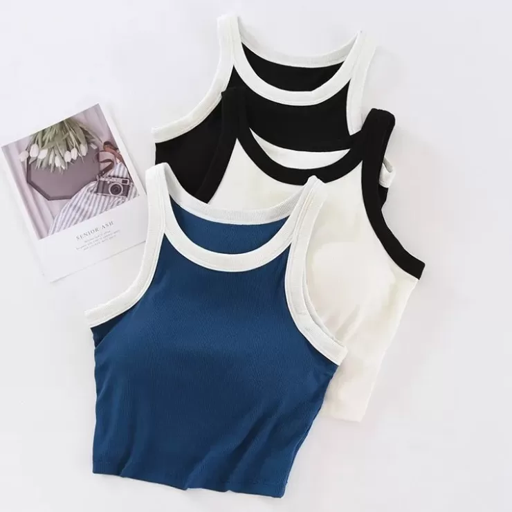 Summer Tops | White Tops^Alamode By Akanksha Nikki Tank Tops With Inbuilt Bra