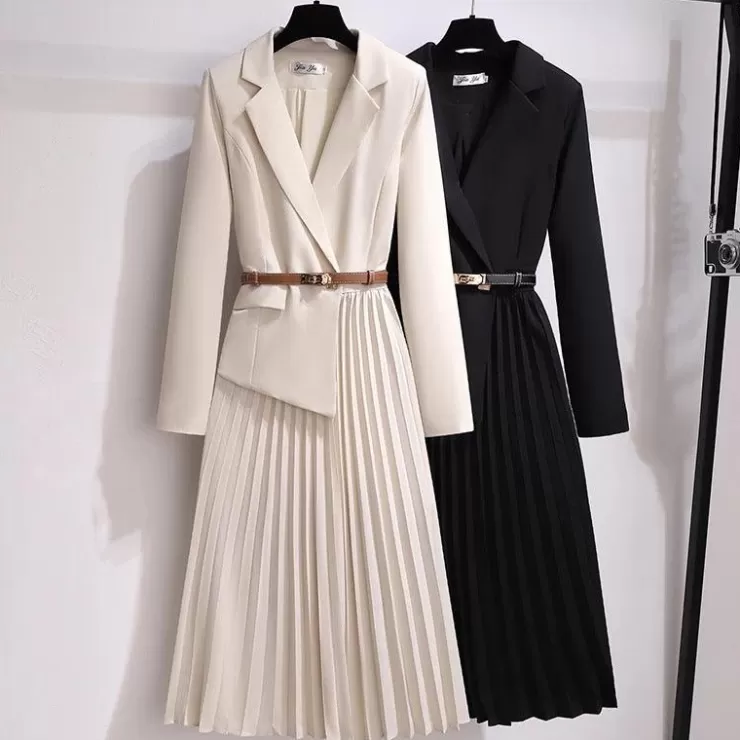 Blazers | Winter Dresses^Alamode By Akanksha Nova Elegant Pleated Blazer Dress