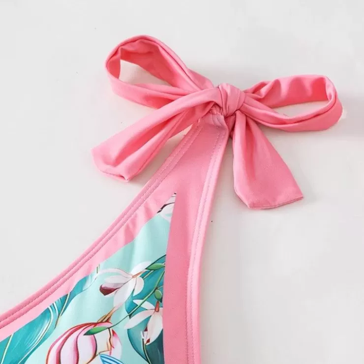 3 Piece Swimsuits | One Piece Swimsuits^Alamode By Akanksha Plush Pink Swimsuit With Sarong