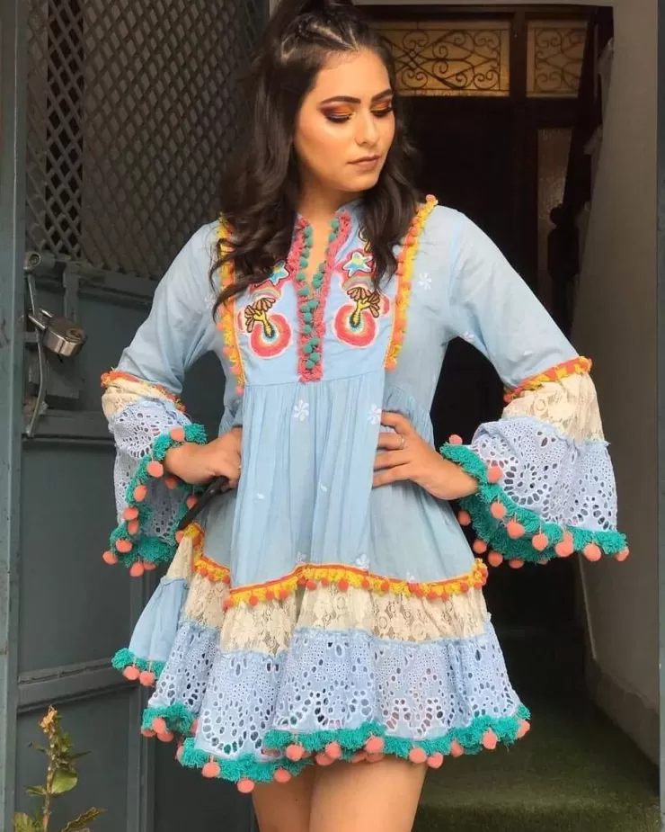 Blue Dresses | Mini Dresses^Alamode By Akanksha Ray Hue Tassel Dress