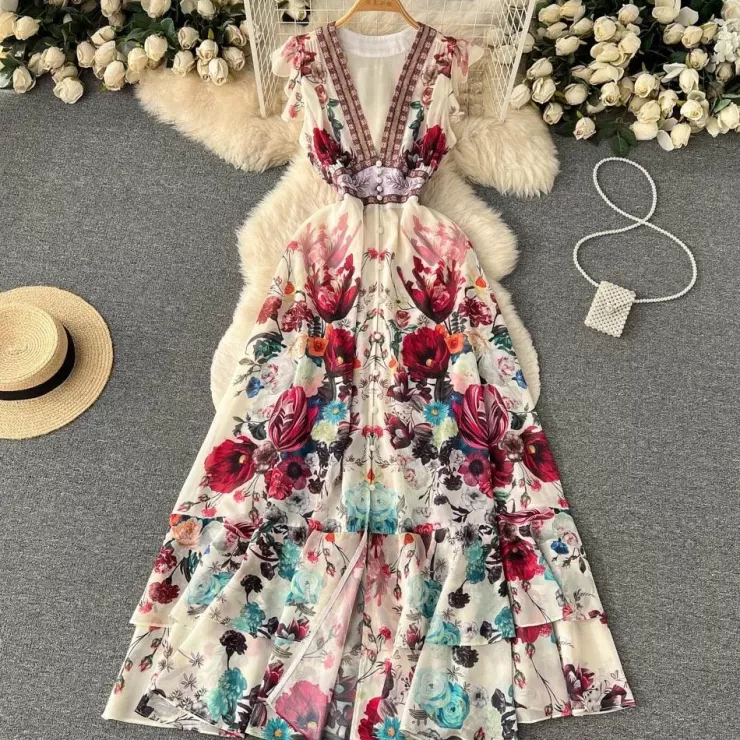 Maxi Dresses | Skater Dresses^Alamode By Akanksha Rena Vintage Statement Maxi Dress