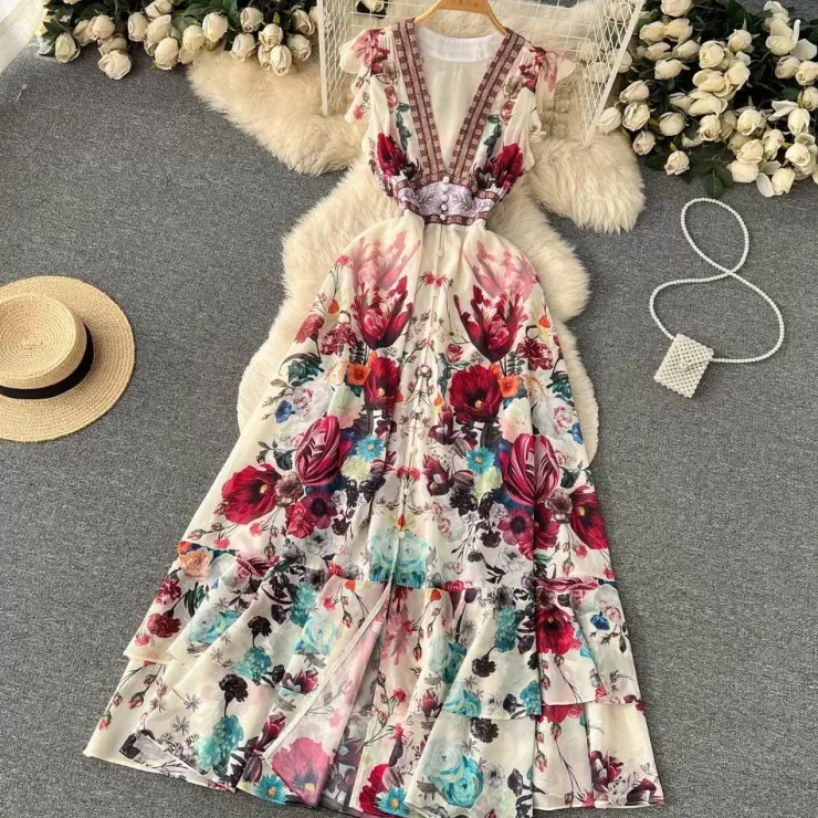 Maxi Dresses | Skater Dresses^Alamode By Akanksha Rena Vintage Statement Maxi Dress
