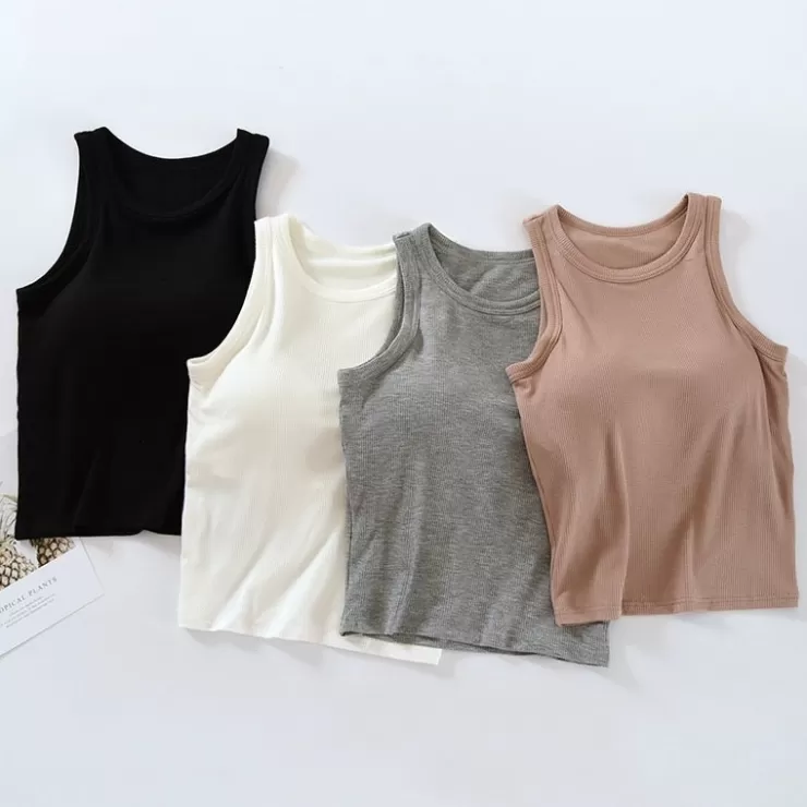 Summer Tops | White Tops^Alamode By Akanksha Rosalie Tank Tops With Inbuilt Bra