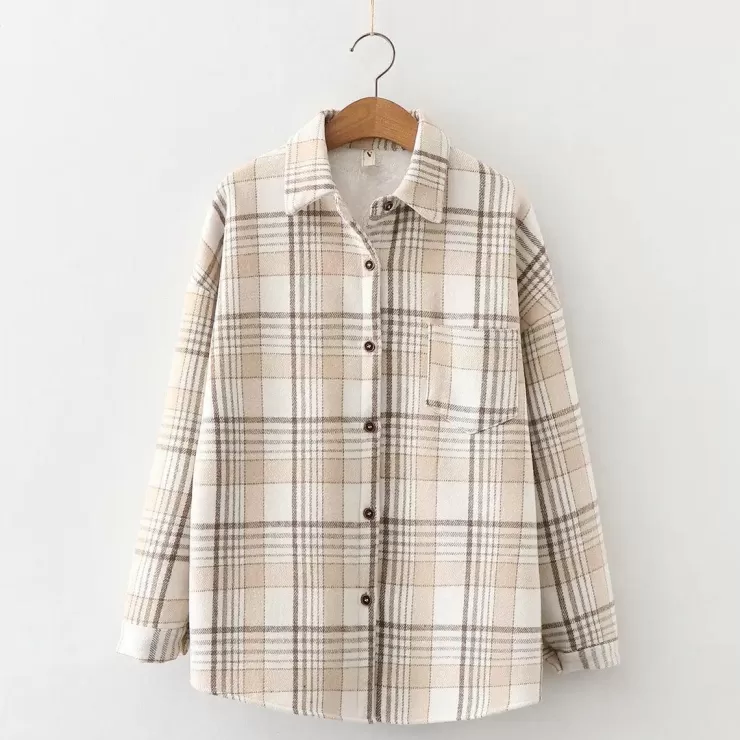 Jackets And Coats | Shirts^Alamode By Akanksha Serenity Fleece-Lined Plaid Shacket