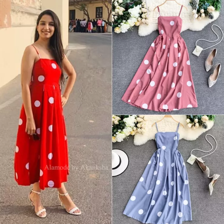 Red Dresses | Midi Dresses^Alamode By Akanksha Sesta Polka Midi Dress