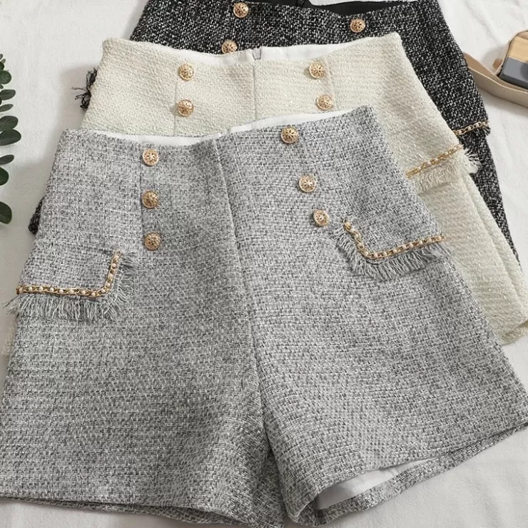 Shorts | Skirts^Alamode By Akanksha Sula Premium Tweed Shorts With Buttons