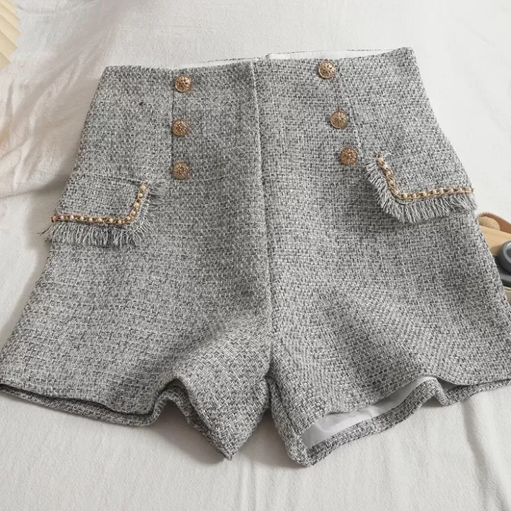 Shorts | Skirts^Alamode By Akanksha Sula Premium Tweed Shorts With Buttons