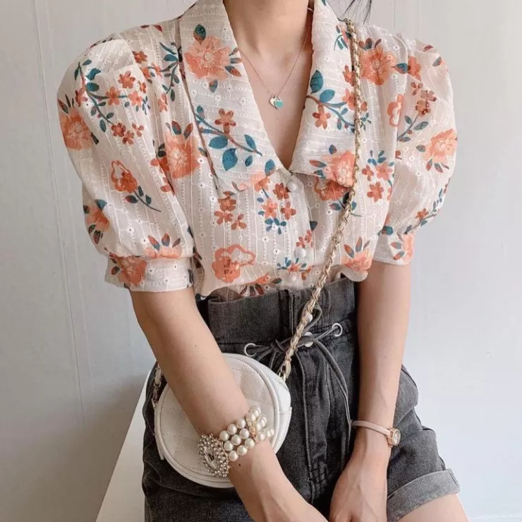 Summer Tops | White Tops^Alamode By Akanksha Susan Floral Blouse