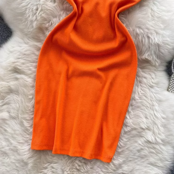 Black Dresses | Mini Dresses^Alamode By Akanksha Suzie Tube Bodycon Dress In Orange