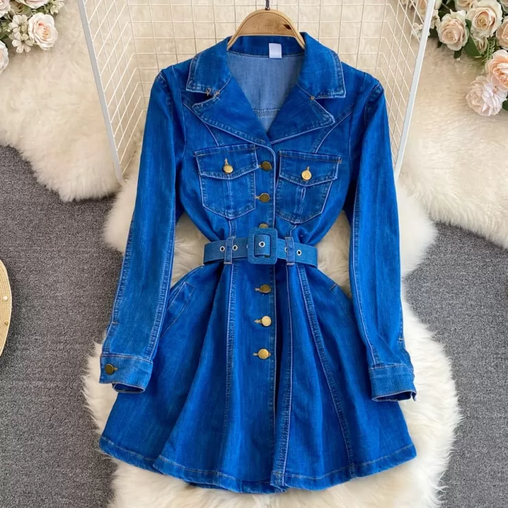 Winter Wear | Mini Dresses^Alamode By Akanksha Sylvie Denim Dress