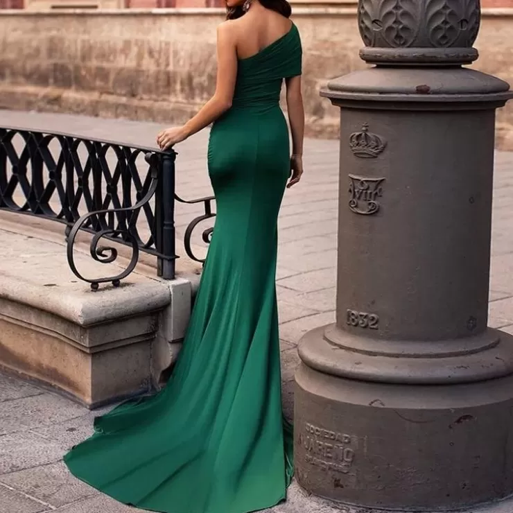 Green Dresses | Ruched Dresses^Alamode By Akanksha The Proposal Dress - Diva Ruched Gown