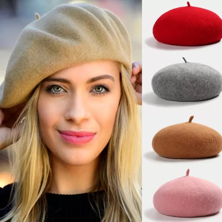 Winter Wear^Alamode By Akanksha Woolen Soft Felt Beret Hats